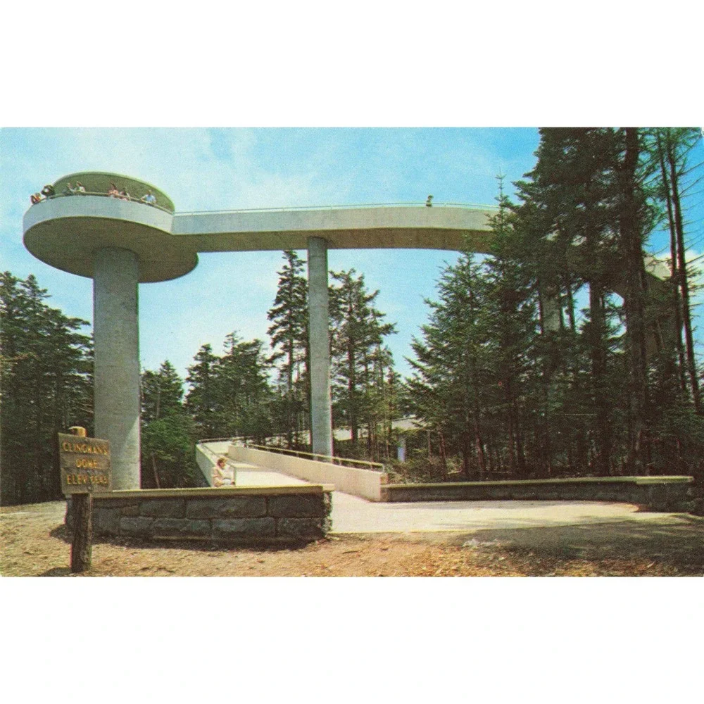 Clingmans Dome Tower Great Smoky Mountains National Park Vintage Postcard GS-190